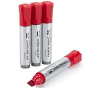 Mr. Pen- Jumbo Permanent Markers, 4 Pack, Red, Chisel Tip, Wide Tip, Large, Thick Permanent Markers for Canvas, Posters Board, Fabric, Window, Glass, Wood, Waterproof, Quick Dry