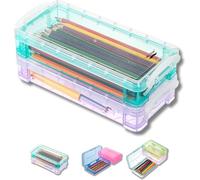 Mr. Pen- Large Pencil Box, 3 Pack, Assorted Colors, Plastic Crayon Box, Pencil Cases