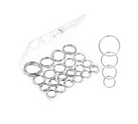 Mr. Pen Loose Leaf Binder Rings - 60 Pack, 4 Sizes, Silver Metal Rings for Index & Flash Cards