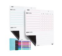 Mr. Pen Magnetic Dry Eraser Chore Board for Multiple Kids 2 Pack with 6 Eraser Cap Markers Refrigerator Magnetic Chore Chart