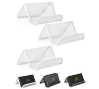 Mr. Pen- Metal Mesh Business Card Holders, 3 Pack, White, Durable Stainless Steel Card Stand for Desk, Office, and Business Use, Straight, Flat and Smooth Design