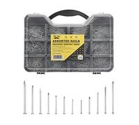 Mr. Pen Nail Assortment Kit, 1500 Pcs, Assorted 12 Sizes Brad Head and Flat Head Zinc-Galvanized Nails, Suitable for General Repairs and Hanging Pictures