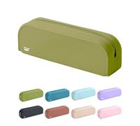 Mr. Pen- Olive Green Silicone Pencil Pouch, Aesthetic Design, Small Size, Multipurpose Makeup Bag