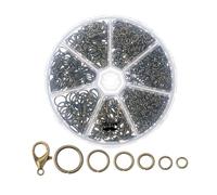 Mr. Pen- Open Jump Rings, Bronze, 1014 Pcs, 6 Sizes for Jewelry Making, Silver Rings and Lobster Clasps, O Rings