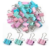 Mr. Pen Pastel Binder Clips, 50 Pack, 0.75 in, Pastel Color, Small Paper Clips, Office Clips