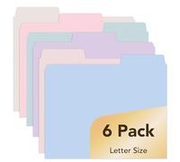 Mr. Pen- Pastel Poly File Folders, 1/3 Cut Tab, 6 Pack, Letter Size, Colored Letter Office Supplies File Folders