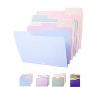 Mr. Pen- Pastel Poly File Folders, 1/3 Cut Tab, 6 Pack, Letter Size, Colored Letter Office Supplies File Folders