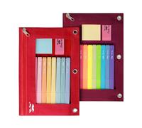 Mr. Pen- Pencil Pouch for 3 Ring Binder, 2 Pack, Red & Magenta, 3 Ring Binder Pencil Pouch