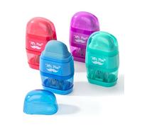 Mr. Pen- Pencil Sharpener & Eraser, 4 Pack, Colorful Erasers, 2 Sharpening Holes, Manual Pencil Sharpener