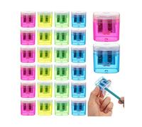 Mr. Pen- Pencil Sharpeners Manual, 24 Pack, Dual Hole, Colorful, Bulk Handheld Pencil Sharpener, Compatible with Standard and Jumbo Pencils, Snap-on Lid, Stainless Steel Blade, Back to School Supplies