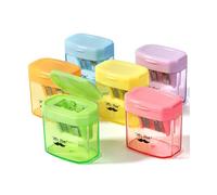 Mr. Pen- Pencil Sharpeners Manual, 6 Pack, Dual Hole, Colored Pencil Sharpener Manual