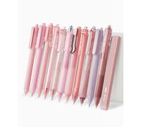 Mr. Pen- Pink Gel Pens Set, 12 Pack, Black Ink Cute Writing Pens with 1 Aesthetic Highlighter, 0.5 mm Fine Point, Smooth Gel Pens for Journaling, Aesthetic Girly Stationery, School & Office Supplies