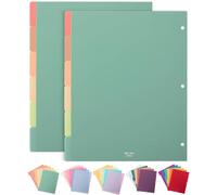 Mr. Pen- Plastic 3 Ring Binder Dividers with 6 Tabs - 2 Sets (12 Dividers Total)