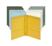 Mr. Pen- Plastic Folders with Pockets and Prongs, 15 Pack, Vibrant Colors, Pocket Folders, Folders with Prongs, File Folders with Fasteners, 2 Pocket Folder, Natural Vintage