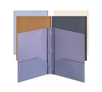 Mr. Pen- Plastic Folders with Pockets and Prongs, 5 Pack, Letter Size