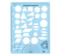 Mr. Pen- Plastic Geometry Template, 32 Different 2D Shape Stencils, Protractor, Number Line (-14 to 14), 2 Rulers (Cm/in), Architectural & Landscape Design Tools for Geometry and Drafting