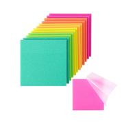Mr. Pen- Plastic Glitter Sticky Notes, 3”x3”, 12 Pads, 600 Sheets, Vivid Palette Sticky Notes, Sticky Note, Self-Stick Note Pads