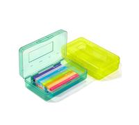 Mr. Pen- Plastic Pencil Case Box, 2 Pack, Large Crayon Marker Pen Organizer, Plastic Bead Organizing Container with Snap-Tight Lids, Clear Craft Storage Boxes, School Supplies