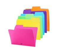 Mr. Pen- Poly File Folders, 1/3 Cut Tab, 6 Pack, Assorted Colors, Letter Size, Colored File Folders, Letter File Folders