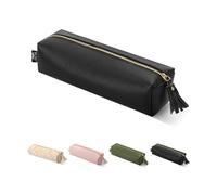 Mr. Pen PU Leather Pencil Case, Black, Small Pencil Pouch, Cute Pencil Case, School