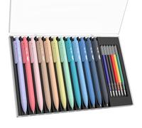 Mr. Pen- Retractable Gel Pens with Case, 12 Pack, Assorted Color Ink, 12 Refills, Fine Point 0.7 mm, Fast Dry, Smooth Writing, Cute Gel Ink Pens for Drawing, Writing Planner and School Supplies