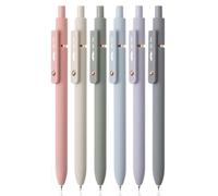 Mr. Pen- Retractable Gel Pens with Rose Gold Ring and Ball, 6 Pack, Morandi Barrels, Japanese Black Gel Pens, Fast Dry, Gel Pens Fine Point 0.5mm, Smooth Writing Aesthetic Pens for Journaling