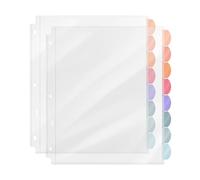Mr. Pen- Sheet Protectors, 2 Sets, 8 Tabs, Clear Plastic Dividers for 3 Ring Binder, Insertable Index Page Divider Multicolor Tabs