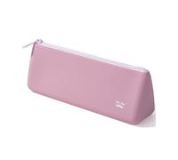 Mr. Pen- Silicone Pencil Case Pouch, Dusty Pink, Aesthetic Triangular Design, Multipurpose, Aesthetic Pencil Case Small, Silicone Makeup Bag