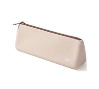 Mr. Pen- Silicone Pencil Case Pouch, Warm Beige, Aesthetic Triangular Design, Multipurpose, Aesthetic Pencil Case Small, Silicone Makeup Bag