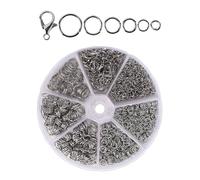 Mr. Pen- Silver Jump Rings Set, 1014 Pieces in 6 Sizes for Jewelry Making with Lobster Clasps
