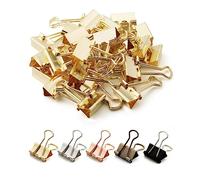 Mr. Pen- Small Binder Clips, 50 pcs, 19 mm, Small Size, Gold Metal Binder Paper Clips, Paper Clamps for Office Supplies, Home, School, Business, Document Organizing
