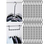 Mr. Pen- Space Saving Hangers for Clothes, 24 pcs, 5 Slots, Bulk Plastic, Collapsible Hangers with 360° Swivel Hook, Hanger Hooks Space Saver for Closet Organizers and Storage, Dorm Room Essentials