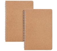 Mr. Pen- Spiral Notebook, Kraft Cover, 2 Pack, 80 Pages, Blank Spiral Notebook, Blank Notebook, Drawing Notebook, Spiral Sketchbook, Small Sketchbooks, Unlined Notebook, Wire Bound Notebook