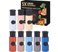 Mr. Pen- Squeeze and Lock Bread Bag Clips, 6 cm, 8 Pack, Multicolor Squeeze Lock Clips, Reusable Bag Closures for Bread, Snacks, Coffee, Food Storage, Fits Thick and Thin Bags