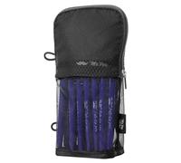 Mr. Pen- Standing Pencil Case Pouch, Sit & Lay Mesh-View Design, Black with Gray Zipper, Interior Pocket & 2 Elastic Binder Loops, Cute Pencil Case for Girls and Boys