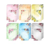 Mr. Pen Stationery Writing Paper Set with 48 Letter Papers and 24 Envelopes, Summer Flowers, Contemporary Style
