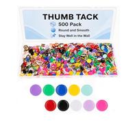 Mr. Pen- Thumb Tacks, with Plastic Round Head, 500 Pack, Colorful