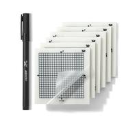 Mr. Pen Transparent Graph Paper Sticky Notes, 3x3 Inch, 6 Count, 300 Sheets, Math Graph Paper, Grid Sticky Notes