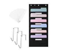 Mr. Pen- Wall File Organizer with 6 Name Tags, 6 Pockets and 3 Overdoor Hangers - Hanging Folder System for over the Door