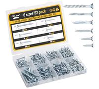 Mr. Pen- Wood Screws Assortment Kit, 152 pcs, Silver, Phillips Tips, Assorted Wood Screws, 6 Sizes (2”, 1-1/2”, 1-1/4”, 1”, 3/4”, 1/2”)