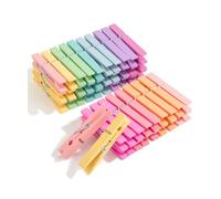 Mr. Pen Wooden Clothes Pins, 50 Pack, 2.9 Inch, Pastel Colors, Rust Resistant, Classic Style