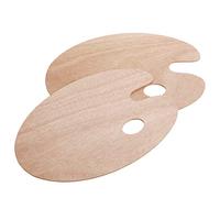 Mr. Pen Wooden Paint Palette, 2 Pack, Artist Palette, 14x10 Inches, Oval Shape, Suitable for Left/Right Hand, Easy to Use and Clean, Wood Color