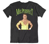Mr. Perfect Wrestling Legend Martial Art Wrestler T Shirt Tee Shirts Gift Black XL