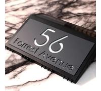 Mr Plaques La Luce LED A5 Back Lit House Sign 220 by 160 Millimetres Solar Powered Illuminated Modern Acrylic Door Number and Street Name Plaque for Home Entrances (Gray & White)