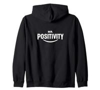 Mr. Positivity Inspiring Uplifting Positive Smile Minimalist Zip Hoodie