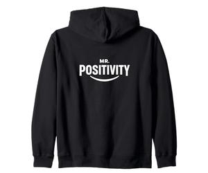 Mr. Positivity Inspiring Uplifting Positive Smile Minimalist Zip Hoodie