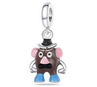 Mr Potato Head 925 Silver Compatible with Pandora Charms, Trollbeads, Chamilia, Biagi and Many Other UK Charm Bracelets.