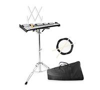 Mr.Power 32 Notes Glockenspiel Bell Kit with 8'' Practice Pad, Adjustable Height Stand, Music Sheet Clip, Glockenspiel Mallets, Drumsticks, and Carrying Bag