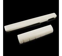 Mr.Power Acoustic 6 String Guitar Bone Bridge Saddle and Nut Made of Real Bone (For Acoustic)