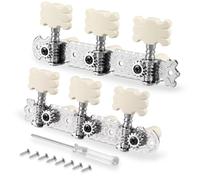 Mr.Power Classical Guitar Tuning Keys 1:14 String Machine Heads 3+3 Guitar Tuners Pegs Replacemen White Buttons Set with Tools Screwdriver (Flower Button)